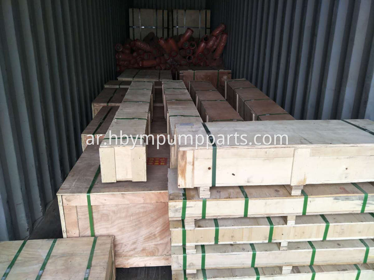 concrete pump spare parts load in container